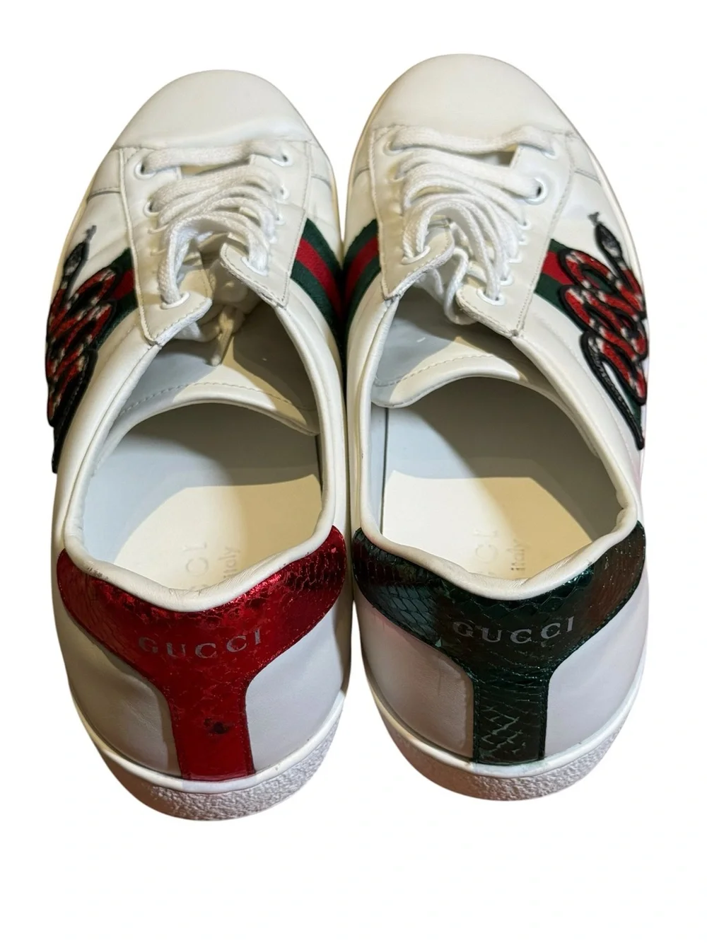 Used Gucci Ace Embroidered leather sneaker